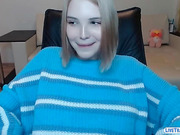 Teen tranny model strokes her tiny cock on webcam