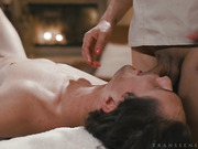 Trans masseuse Jessica Fox tops this guy on the massage table