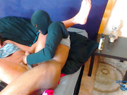 TS Mandy Mayhem takes the big black dick and gets creampied