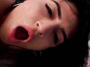 Pretty brunette TS Sofia Cordoba rides that hard dick cowgirl style