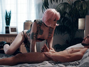 TS Lena Moon has passionate fuck session in the bed