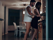 Young trans babe Kate Zoha enjoys ass fucking in the kitchen