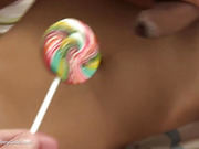 Teen ladyboy lick lollipop and cock