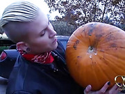 Danni goes dirty with pumpkins