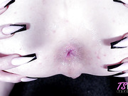 Skinny tgirl Ava Holt takes big cock ass to mouth in POV