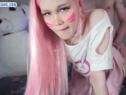 Teen tgirl gets ass fucked and creampied on webcam