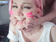 Teen tgirl gets ass fucked and creampied on webcam