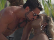 Busty black tgirl Jessica Blake gets her juicy ass railed by a white cock