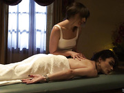 Shemale Ariel Demure fucks the masseuse girl