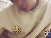 Showing big fat ass at work