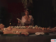 Asian ts geisha Kasey Kei gets a footjob