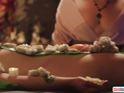 Asian ts geisha Kasey Kei gets a footjob