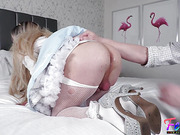 Sissy CD Sasha Star gets ass licked before hard anal reaming