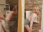 Ts Brittney Kade sucked off by roommate