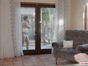 Ts Brittney Kade sucked off by roommate