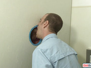 Tgirl Jessica Fox gets gloryhole blowjob