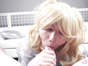 Small cock sissy crossdresser Zia Cristal deep anal fuck