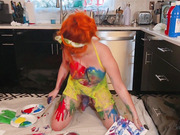 Naked shemale Bailey Jay painting