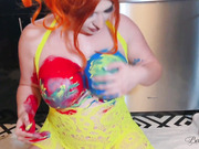 Naked shemale Bailey Jay painting