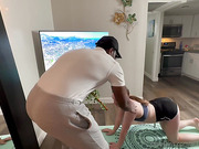 White shemale Alexis Morissett seduced her black yoga instructor