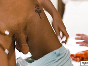 Girl assfucks TS Brittney Kade with toy