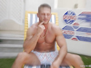 Tgirl lifeguard Emma Rose saves showoff