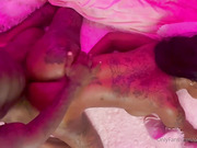 Beautiful black shemale gets her bubble butt drilled deep and hard