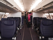 My busty shemale stewardess has a boner