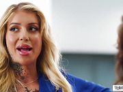 TS Gracie Jane makes asian lawyer squirt