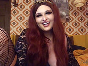 Chubby shemale Bailey Jay strokes her cock and cums