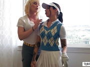 Trans milf Lucy Hart fucks her golfer gf