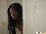 Shemale stepdaughter caught jerking off