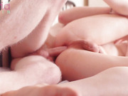 Hot tgirl strokes her cock as she getting ass fucked