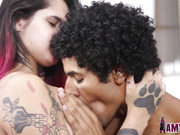 Hot shemale is taking meaty pipe deep into her asshole