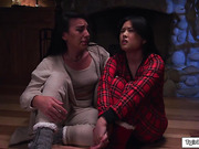 Asian tgirl Kasey Kei fuck ifo fireplace