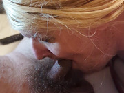 Orally servicing guest