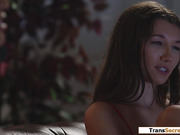 My hand is on my trans stepmoms big cock