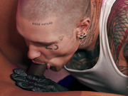 Black shemale Leilani Li gets fucked by her tattooist