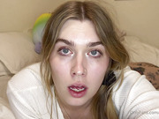 Beautiful young shemale enjoys taking his dick deep into her ass