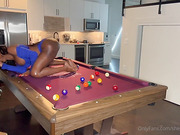 Black shemale with huge ass gets fucked on the pool table