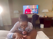 Busty black tgirl gets her bubble butt railed deep