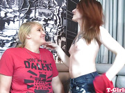 Beautiful Redhead Fucking Her Chubby T Girlfriend