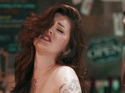 Shemale stunner Daisy Taylor gets anal fucked in the bar