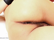 Sexy ladyboy bunny plays her hairy cock