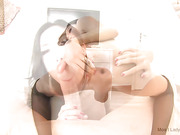 Killer body asian tranny sucks and rides bareback dick