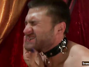 Shemale pornstar Yasmin Lee punishes slave boy