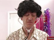 Pigtailed blonde tranny is anal pounded