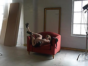 Rock hard TS Jesse in heels and lace