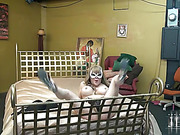 Masked Jesse rock hard on the bed