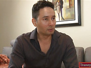 Big fake tits tranny screwed in the ass